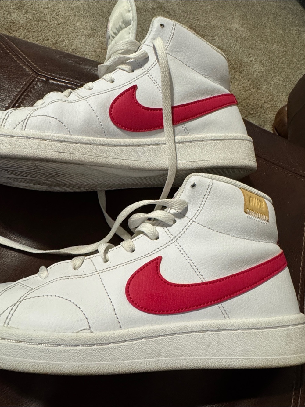 Nike White High-Top Sneakers size 8.5